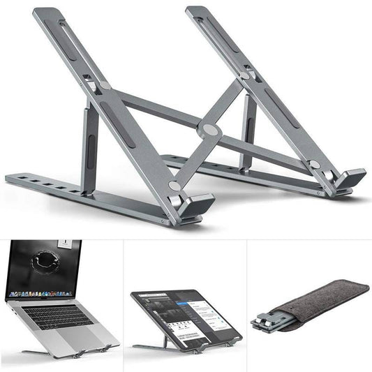 Foldable Aluminum Laptop Stand – Adjustable, Portable Desk Riser