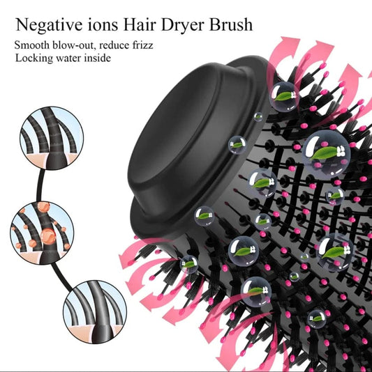 4-in-1 Hot Air Styling Brush – Dryer, Straightener, Curler & Volumizer