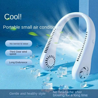 Portable Neck Fan – USB Rechargeable, Adjustable, for Indoor & Outdoor Use