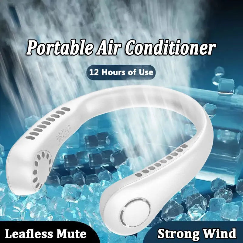 Portable Neck Fan – USB Rechargeable, Adjustable, for Indoor & Outdoor Use