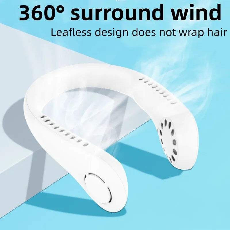 Portable Neck Fan – USB Rechargeable, Adjustable, for Indoor & Outdoor Use