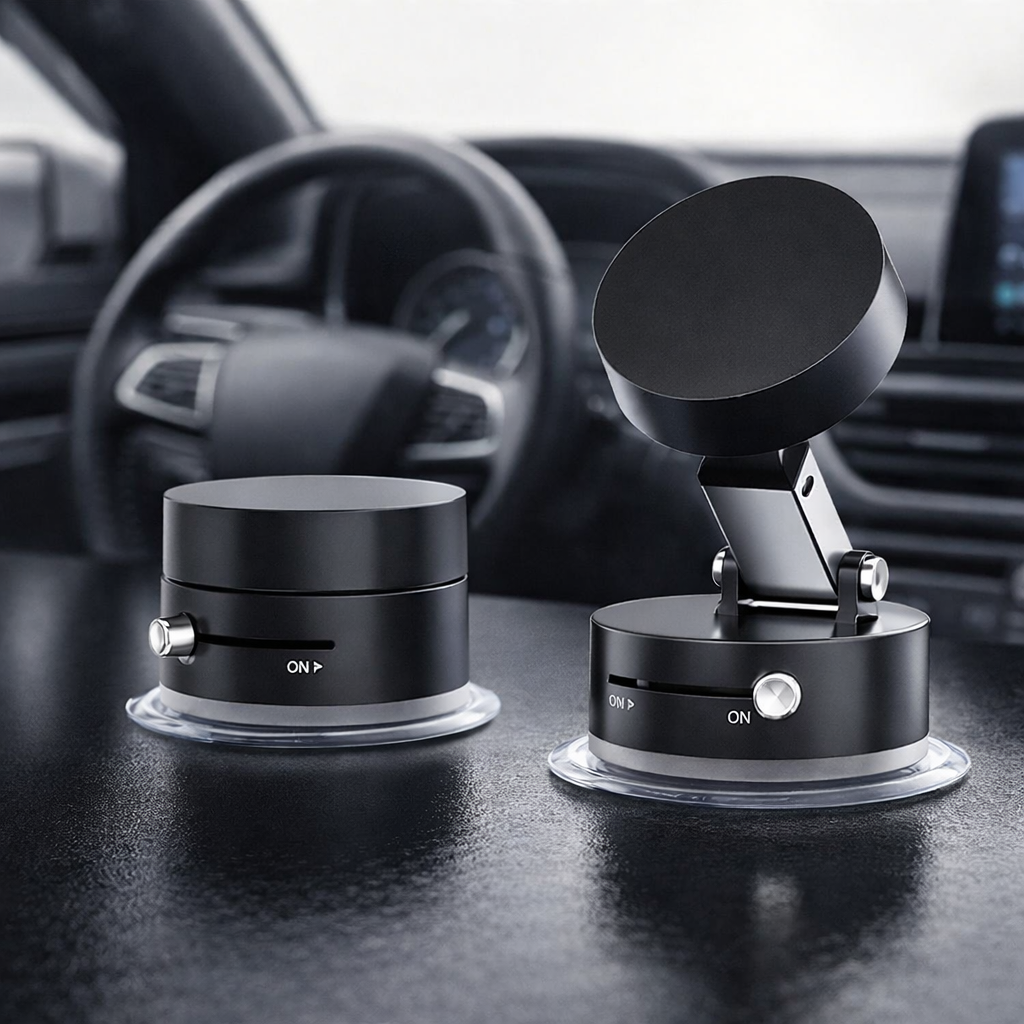 360° Rotating Magnetic Car Mount – Vacuum Suction Phone Holder