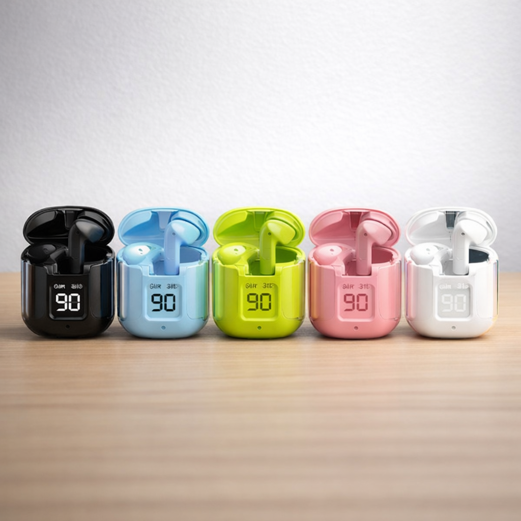 Air31 TWS Wireless Earbuds – Transparent Shell with LED Display, Bluetooth 5.3