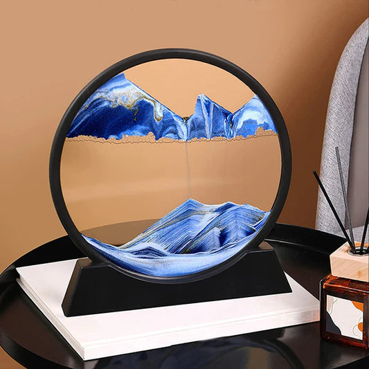 3D Moving Sand Art Lamp with Stand – Sandscape Frame for Room & Table Decor