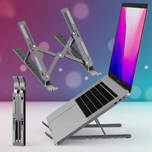 Foldable Aluminum Laptop Stand – Adjustable, Portable Desk Riser