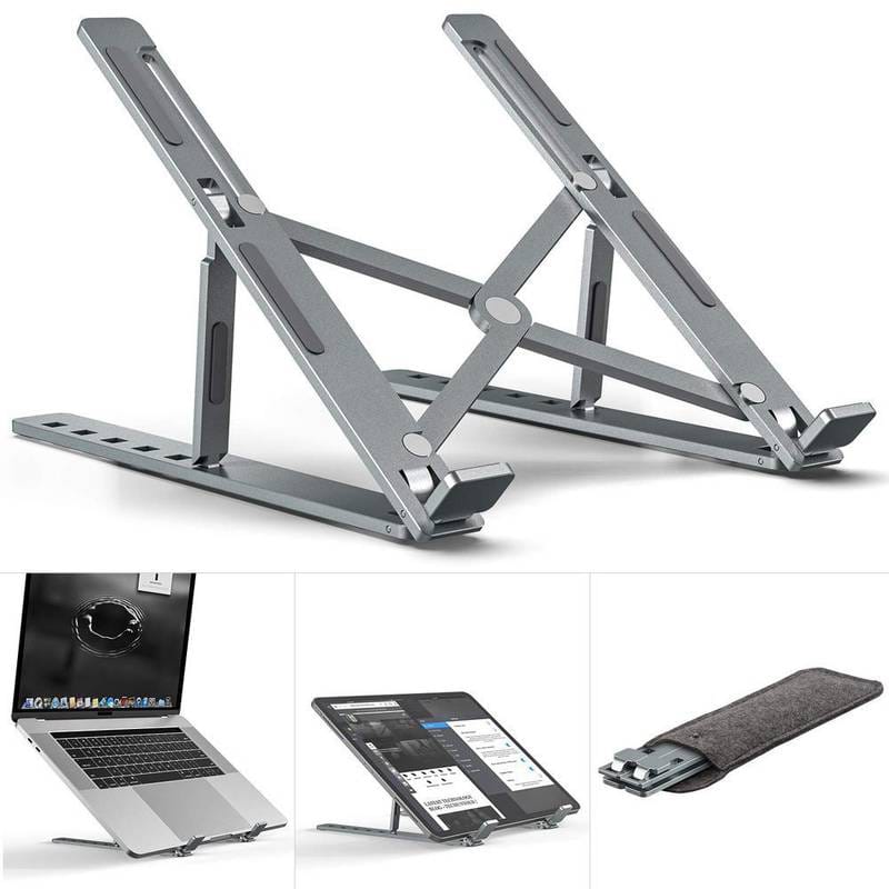 Foldable Aluminum Laptop Stand – Adjustable, Portable Desk Riser