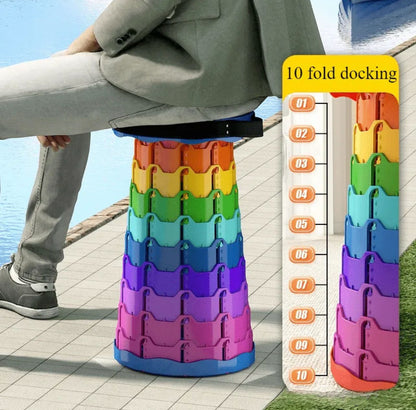 Heavy Duty Telescopic Folding Stool – Adjustable Portable Camping Chair