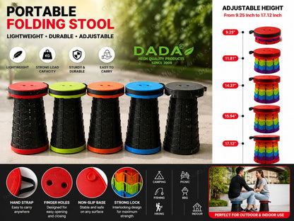 Heavy Duty Telescopic Folding Stool – Adjustable Portable Camping Chair