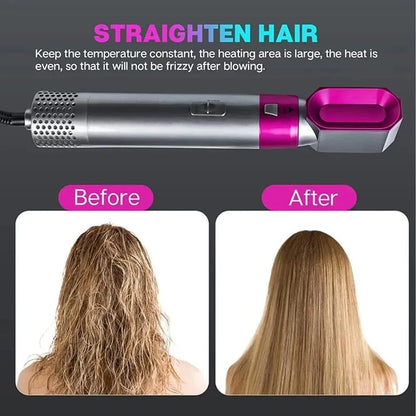 4-in-1 Hot Air Styling Brush – Dryer, Straightener, Curler & Volumizer