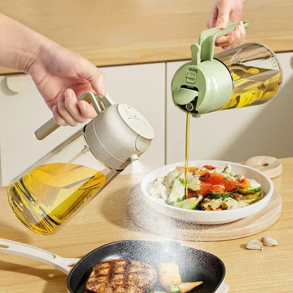 2-in-1 Oil Sprayer Bottle – Spray & Pour Dispenser for Cooking, Baking & BBQ